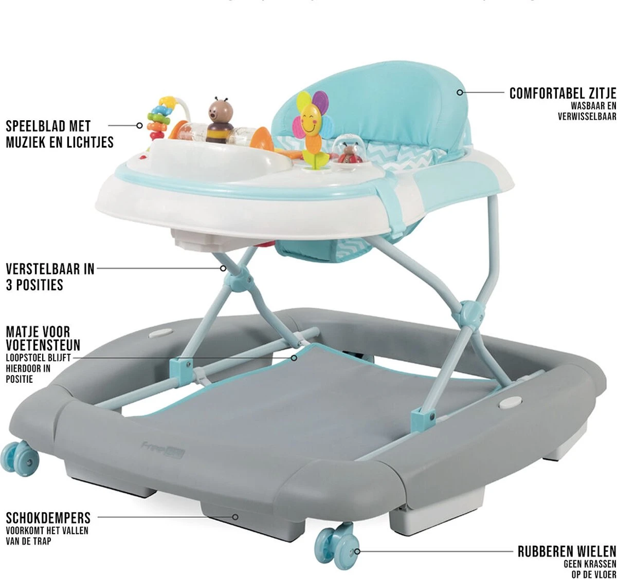 Loopstoel FreeOn Happy Piano Roze (incl. Schommelfunctie) Loopstoel FreeOn Happy Piano Roze (incl. Schommelfunctie) -Babyproducten Promotie Winkel 1200x1127 14