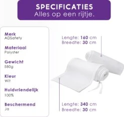 ADSafety - Baby Bed Omrander - Bedbumper - Hoofdbeschermer - Set Van 2 - 340x30cm & 160x30cm 7 ADSafety - Baby Bed Omrander - Bedbumper - Hoofdbeschermer - Set Van 2 - 340x30cm & 160x30cm -Babyproducten Promotie Winkel 1200x1130 3