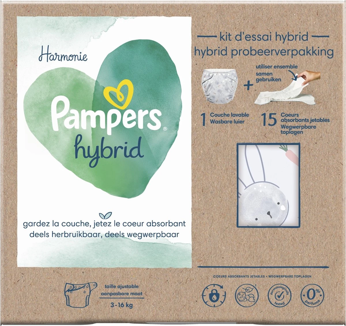 Pampers - Harmonie Hybrid - Wasbare Luier - Probeerverpakking Pampers® Pampers - Harmonie Hybrid - Wasbare Luier - Probeerverpakking -Babyproducten Promotie Winkel