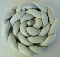 Baby Bed Bumper Gevlochten, Boxomrander, Hoofdbeschermer, Bedbumper,boxrand (2 Meter) Van Baby-slofje.nl , Grijs -Babyproducten Promotie Winkel 1200x1132 4