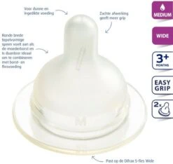 Difrax Flessenspeen Wide Voor Brede Babyflessen - Maat Medium - 2 Stuks -Babyproducten Promotie Winkel 1200x1136 5