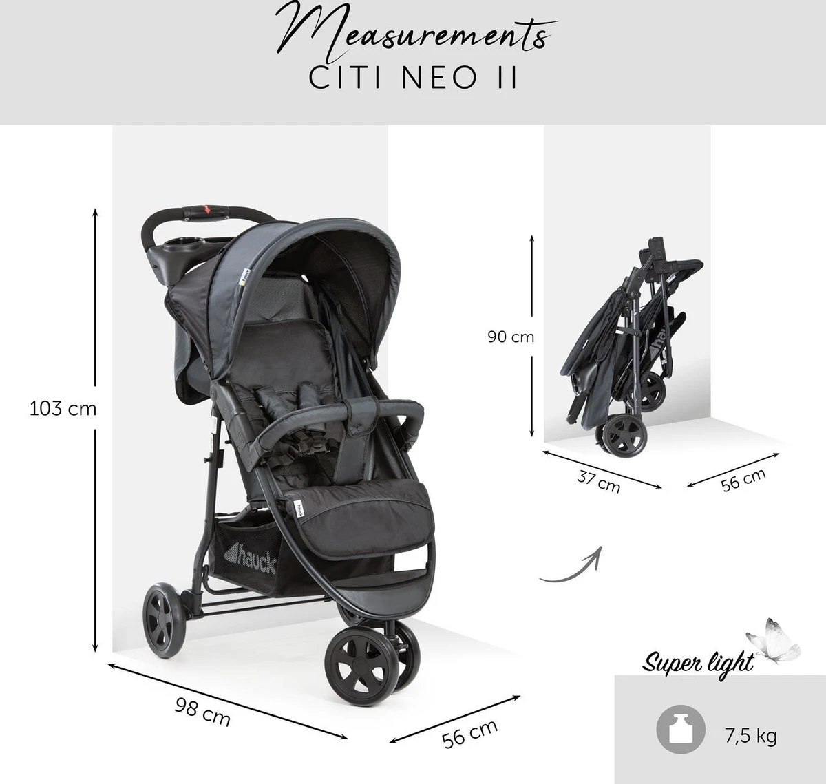 Hauck Citi Neo II Buggy - Caviar/Stone Hauck Citi Neo II Buggy - Caviar/Stone -Babyproducten Promotie Winkel 1200x1139 3
