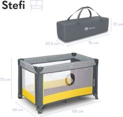 Lionelo Stefi - Campingbedje - 125x65cm - Tot 15kg - Transporttas -Babyproducten Promotie Winkel 1200x1143 3