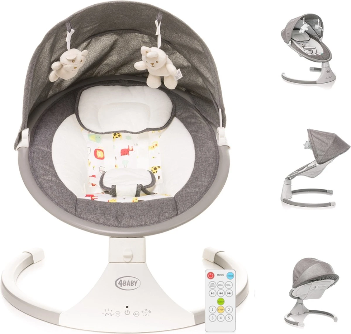 4Baby Rock 'n Relax Grijs - Babyschommel - Elektronische BabySwing - 5 Snelheden - Inclusief Accessoires 4Baby Rock 'n Relax Grijs - Babyschommel - Elektronische BabySwing - 5 Snelheden - Inclusief Accessoires -Babyproducten Promotie Winkel 1200x1143 5