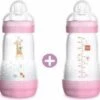 MAM 2x 260ml ANTI-COLIC ZUIGFLES Speen Vanaf 0 Jaar Roze