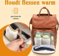 JeRie Luiertas Rugzak – Verschoonmatje – Verzorgingstas – Luiertassen – Met Kinderwagen Haken - Bruin -Babyproducten Promotie Winkel 1200x1149 6