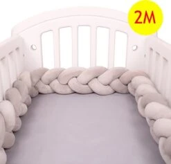 Baby Bed Bumper Gevlochten, Boxomrander, Hoofdbeschermer, Bedbumper,boxrand (2 Meter) Van Baby-slofje.nl , Grijs -Babyproducten Promotie Winkel 1200x1150 1
