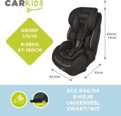 Carkids Verstelbaar Kinderautostoeltje Zwart En Wit | Kinderautostoel Groep 1-2-3 Met Isofix En Top Tether Connector | Kinderen Van 9 Maanden -12 Jaar | 9-36 Kg -Babyproducten Promotie Winkel 1200x1150 7