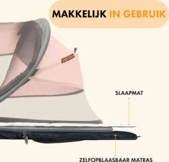 Deryan Baby Luxe Campingbedje – Inclusief Zelfopblaasbare Matras - Rose -Babyproducten Promotie Winkel 1200x1151 8