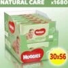 Huggies Billendoekjes Natural Care - Voordeelverpakking 30 Pakken