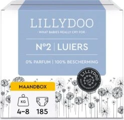 LILLYDOO Huidvriendelijke Luiers - Maat 2 (4-8 Kg) - 185 Stuks - Maandbox
