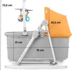 Kinderkraft Nola 5in1 Wieg - Wipstoel - Schommelstoel Peony Rose -Babyproducten Promotie Winkel 1200x1165 13