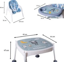 3-in-1 Werktafel Gevoerde Kinderstoel - Lamspatroon -Babyproducten Promotie Winkel 1200x1167 25