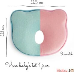Baby IQ Orthopedisch Baby Hoofdkussen – Traagschuim – Tegen Plat Achterhoofd – Kraamcadeau –Roze – Incl Bandana Slabber -Babyproducten Promotie Winkel 1200x1169 3