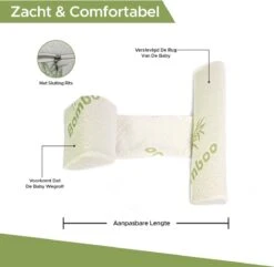 Novalits - Orthopedisch Baby Zijslaapkussen Met Traagschuim En Anti-Allergene Bamboe Microvezel Stof Om Een Plat Hoofd Tegen Te Gaan - Zijligkussen Voor Peuter - Babykussen Zijligging - Rolkussen - Steunkussen - Slaapondersteuning -Babyproducten Promotie Winkel 1200x1171 10