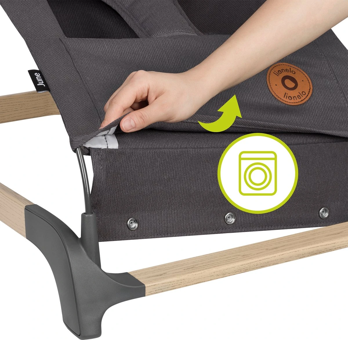 Lionelo June - Babyschommel - tot 9 kg - 3-punts veiligheidsgordels - Lichtgewicht Lionelo June - Babyschommel - Tot 9 Kg - 3-punts Veiligheidsgordels - Lichtgewicht -Babyproducten Promotie Winkel 1200x1171 23