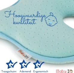 Baby IQ Orthopedisch Baby Hoofdkussen – Traagschuim – Tegen Plat Achterhoofd – Baby Kussen Plat Hoofd - Kraamcadeau – Blauw – Incl Gratis Bandana Slabber -Babyproducten Promotie Winkel 1200x1175 2