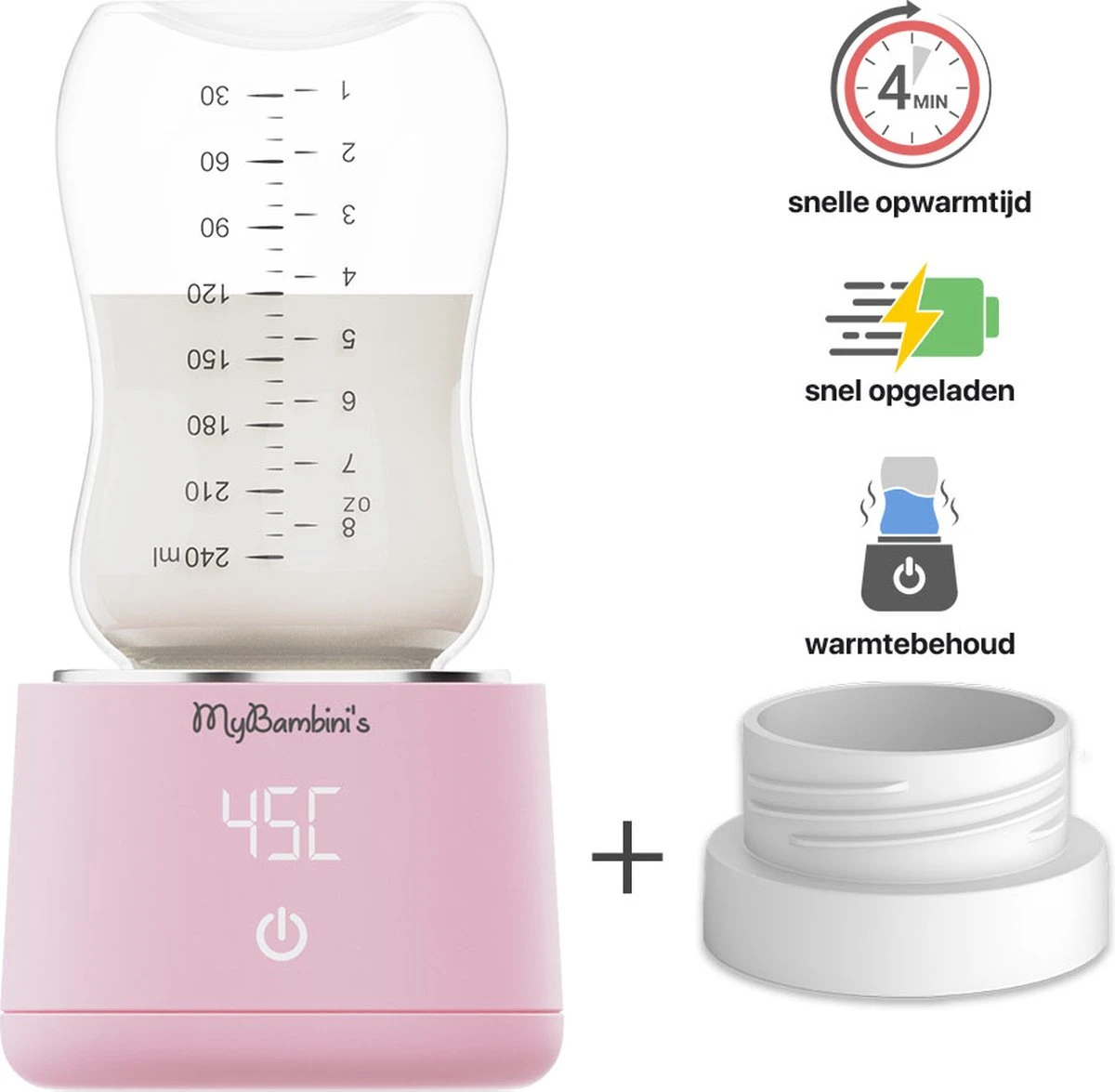 MyBambini's Bottle Warmer Pro™ - Draagbare Baby Flessenwarmer voor Onderweg - Roze - Geschikt voor Dr. Brown's (brede hals), Suavinex & J Bimbi MyBambini's Bottle Warmer Pro™ - Draagbare Baby Flessenwarmer Voor Onderweg - Roze - Geschikt Voor Dr. Brown's (brede Hals), Suavinex & J Bimbi -Babyproducten Promotie Winkel 1200x1175 3