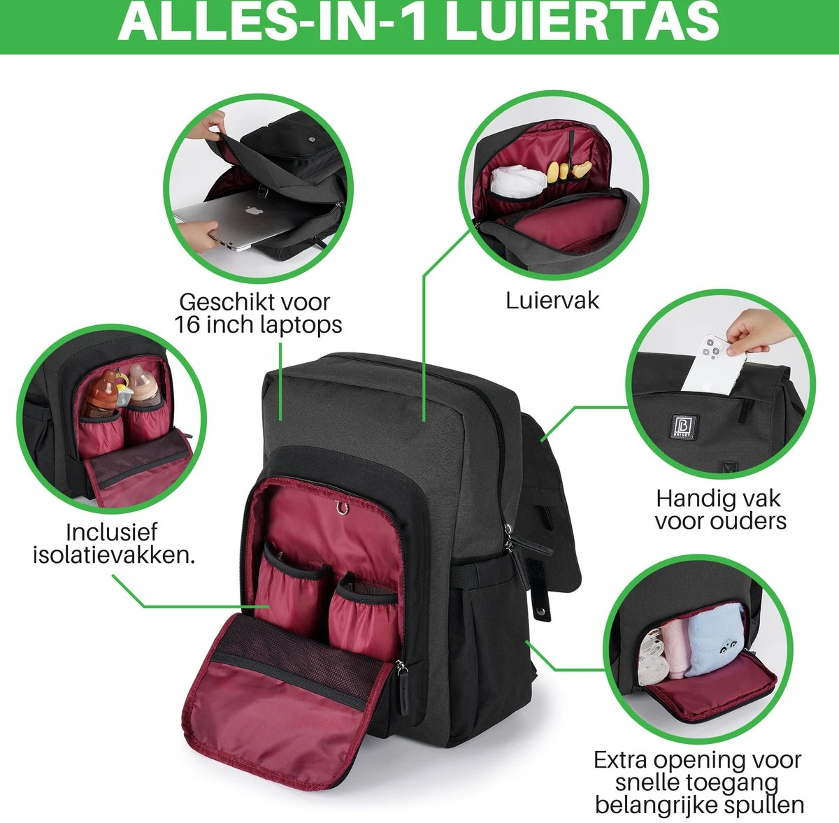 Brisby slijtvaste Luiertas – verzorgingstas - Two Tone Zwart en Donkergrijs - Inclusief Verschoonmatje - Isoleervakken - Met Geïntegreerde Kinderwagen haken Brisby Slijtvaste Luiertas – Verzorgingstas - Two Tone Zwart En Donkergrijs - Inclusief Verschoonmatje - Isoleervakken - Met Geïntegreerde Kinderwagen Haken -Babyproducten Promotie Winkel 1200x1177 18