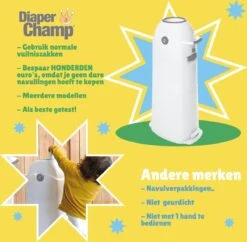 Luieremmer Large Zilver - Groot - Zonder Navulling - Geschikt Voor Pampers En Huggies - Stoma -Babyproducten Promotie Winkel 1200x1177 5