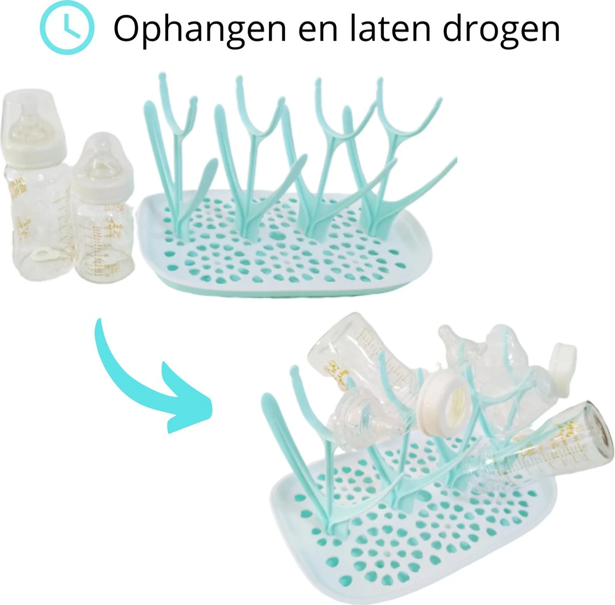 Flessen droogrek inclusief borstelset - Afdruiprek babyflessen met flessenborstels - Flessendroogrek met lekbak - Mint Flessen Droogrek Inclusief Borstelset - Afdruiprek Babyflessen Met Flessenborstels - Flessendroogrek Met Lekbak - Mint -Babyproducten Promotie Winkel 1200x1179 11