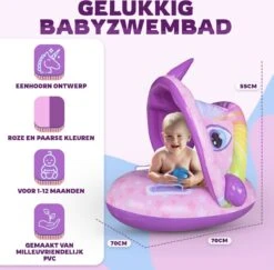Eenhoorn - Kinderzwembad – Peuter Zwembad – Baby Zwembadje – Baby Zwembad Met Zonnescherm – Opblaasbaar – Vanaf 1 Jaar -Babyproducten Promotie Winkel 1200x1179 2