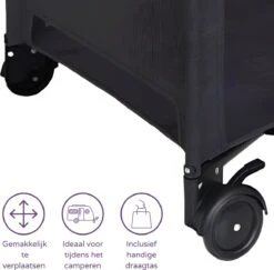 Prénatal Luxe Campingbedje Met Bodemverhoger - Inklapbaar Baby Campingbed - Reisbedje Met Wieltjes - Inclusief Bodemmatras - 120 X 60 Cm - Zwart -Babyproducten Promotie Winkel 1200x1181 16