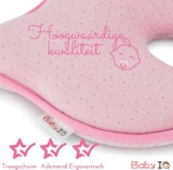 Baby IQ Orthopedisch Baby Hoofdkussen – Traagschuim – Tegen Plat Achterhoofd – Kraamcadeau –Roze – Incl Bandana Slabber -Babyproducten Promotie Winkel 1200x1181 7