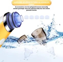 Premium Elektrische Oplaadbare Neus Reiniger Voor Baby En Kinderen - Inclusief Oplader, Handleiding En Batterijen - Hygiënische Neusreiniger - Baby Aspirator - Neuszuiger - Baby Neuspompje - Toetenveger - Baby Neusreiniger - Geel - Neusspoeler -Babyproducten Promotie Winkel 1200x1182