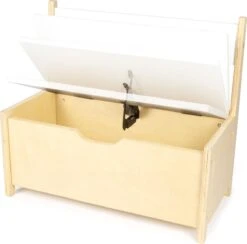 BeBoonz Kinderbankje Met Opbergruimte - Speelgoedkist - Houten Kinderbankje Wit/naturel - Klepbank - Houten Opbergbankje - Speelgoedbank-Speelgoed Kist - Kindermeubels - Speelgoed Opbergbankje - Kinderbankje Los Of Voor Bij De Kindertafelc- Beboonz