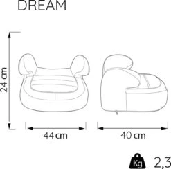 Nania - Zitverhoger Dream Luxe - Groep 2/3 (van 15 Tot 36 Kg) - 3 Tot 12 Jaar - Grijs -Babyproducten Promotie Winkel 1200x1186 4