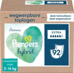 PampersĀ® Pampers Harmonie Hybrid - Wasbare Luier - 92 Absorberende Wegwerpbare Toplagen