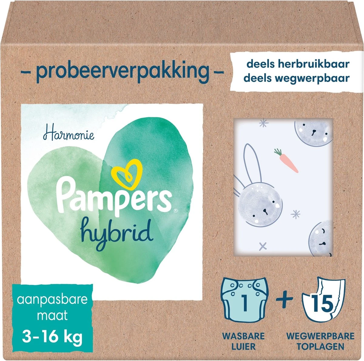 Pampers - Harmonie Hybrid - Wasbare Luier - Probeerverpakking Pampers® Pampers - Harmonie Hybrid - Wasbare Luier - Probeerverpakking -Babyproducten Promotie Winkel