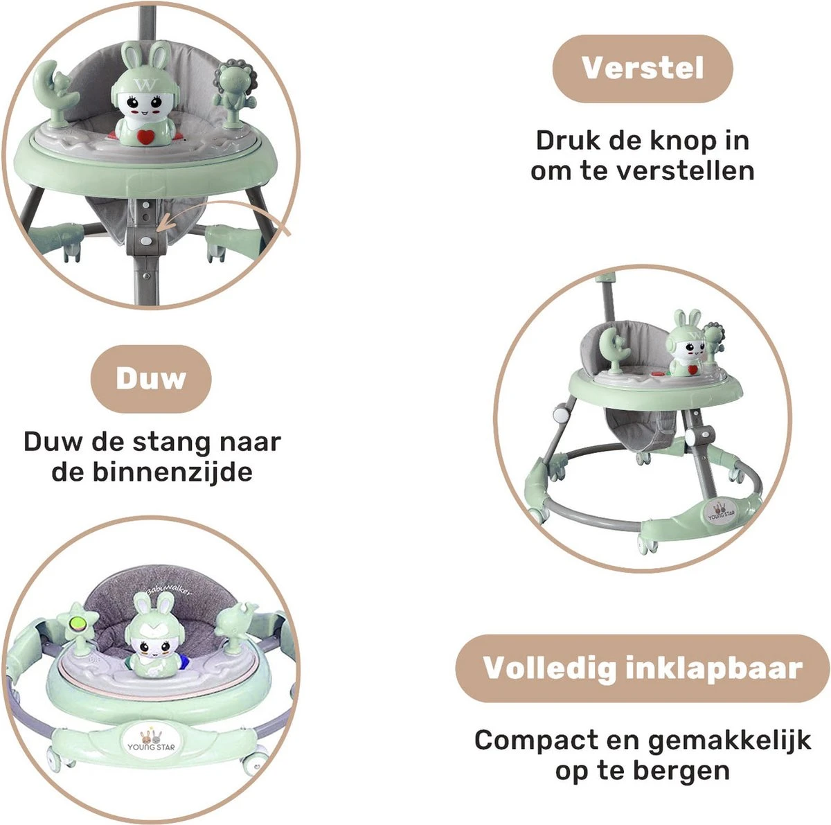 Young Star® Loopstoel - Baby Loopwagen – Loopstoeltje Baby - Looptrainer - Leren Lopen - Inclusief Voetenmat en Steel - Babywalker Young Star® Loopstoel - Baby Loopwagen – Loopstoeltje Baby - Looptrainer - Leren Lopen - Inclusief Voetenmat En Steel - Babywalker -Babyproducten Promotie Winkel 1200x1191 30