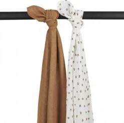 Meyco Mini Panther Swaddle - 2-pack - Toffee - 120x120cm -Babyproducten Promotie Winkel 1200x1192 1