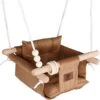 Baby / Kinder Schommel Voor Binnen Of Buiten! - Luxe Baby Swing Corduroy - Ribstof Bruin - Ribfluweel - Schommelstoel Inclusief Kussens, Bevestigingsmaterialen En Veiligheidsriem