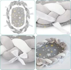 Navaris Babynestje Voor Baby's - Nestje Geweven Met Slaapmatje - Babynestje Met Bedrand Vlecht - Nestje Hoofdbeschermer - Babynestje Geweven -Babyproducten Promotie Winkel 1200x1195 13