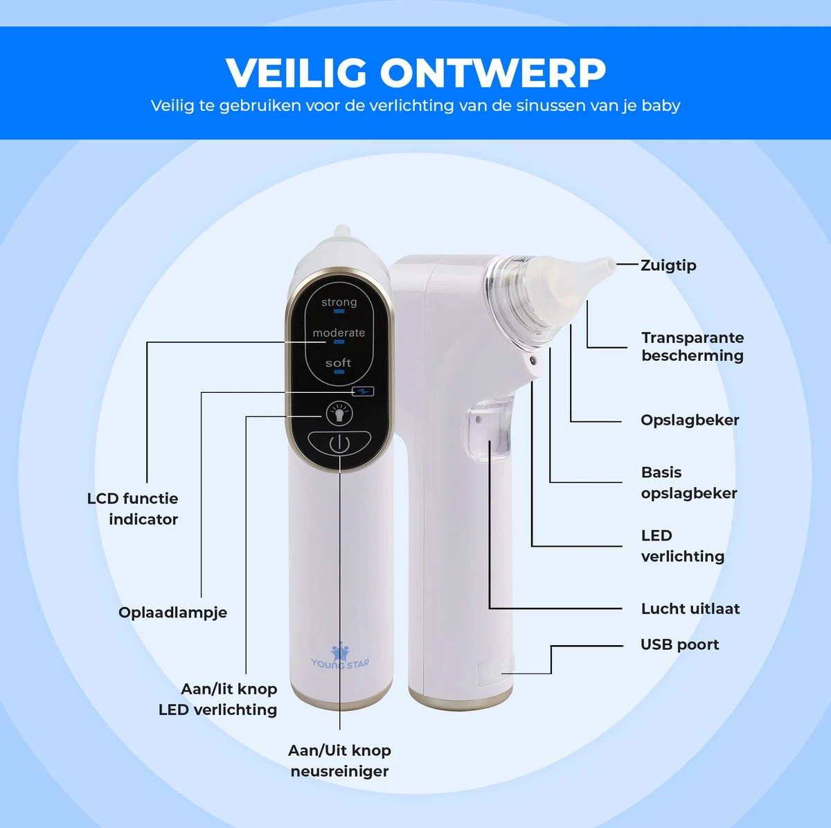Young Star Baby - Elektrische Neusreiniger Baby - Neuszuiger met USB - Neuspeer - Neusdouche - Snotverwijderaar Young Star Baby - Elektrische Neusreiniger Baby - Neuszuiger Met USB - Neuspeer - Neusdouche - Snotverwijderaar -Babyproducten Promotie Winkel 1200x1195 5