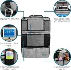 Vannons - Autostoel Organizer - Auto Organizer Voor Kinderen - Met IPadhouder - Grijs 4 Vannons - Autostoel Organizer - Auto Organizer Voor Kinderen - Met IPadhouder - Grijs -Babyproducten Promotie Winkel 1200x1196 25