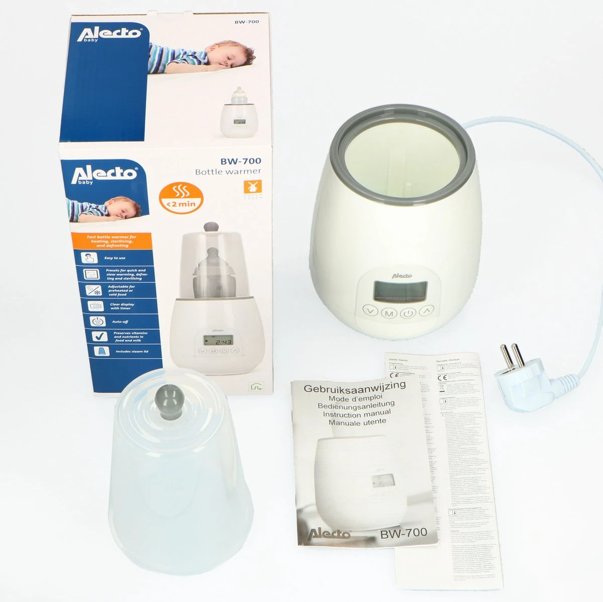 Alecto BW-700 - Snelle digitale Flessenwarmer 500W voor opwarmen, steriliseren en ontdooien - Inclusief stoomkap - Bediening via display - Wit Alecto BW-700 - Snelle Digitale Flessenwarmer 500W Voor Opwarmen, Steriliseren En Ontdooien - Inclusief Stoomkap - Bediening Via Display - Wit -Babyproducten Promotie Winkel 1200x1198 42