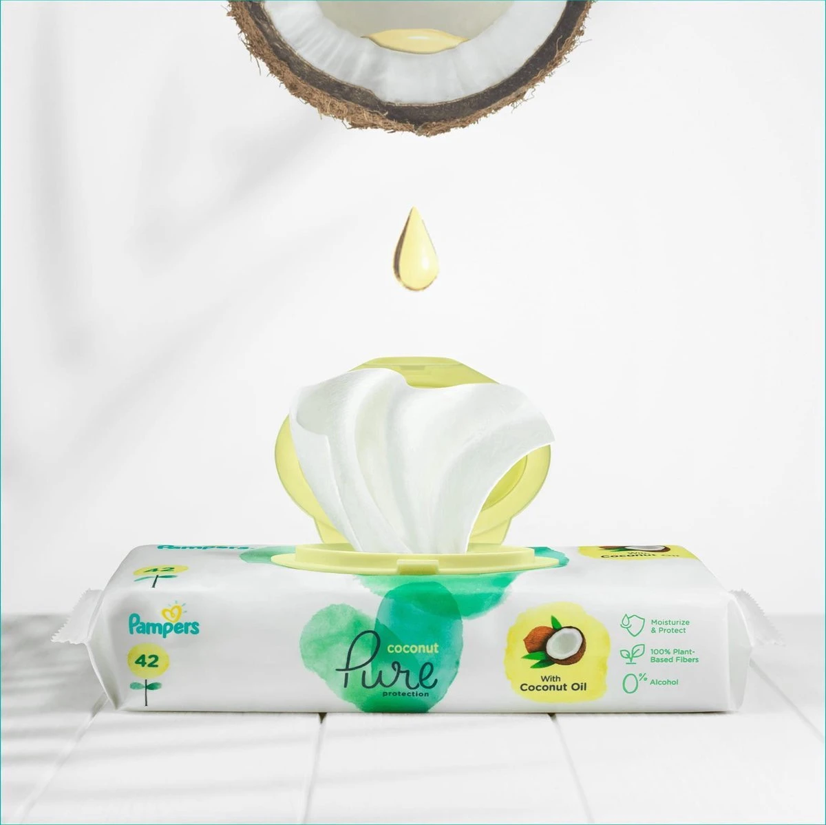 Pampers Pure Coconut Babydoekjes - 18pakjes van 42 doekjes =756 Babydoekjes Pampers® Pampers Pure Coconut Babydoekjes - 18pakjes Van 42 Doekjes =756 Babydoekjes -Babyproducten Promotie Winkel 1200x1198 7