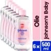 ** Beste Koop** Johnson's-babyolie 6-x 500ml - Aanbieding-XXL- Voordeelverpakking