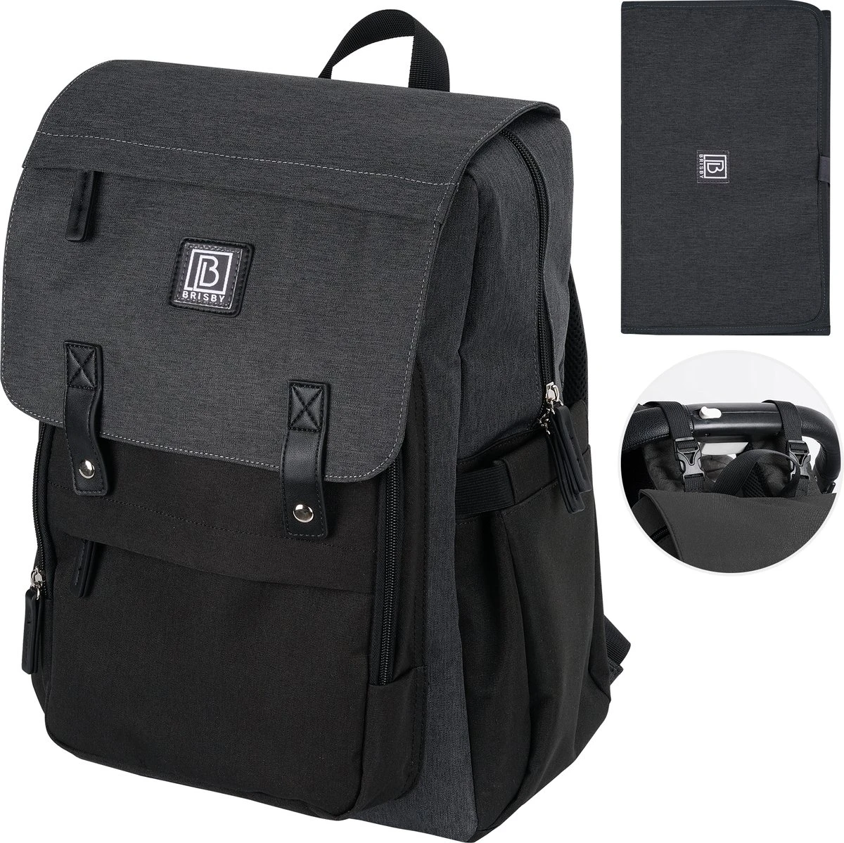 Brisby slijtvaste Luiertas – verzorgingstas - Two Tone Zwart en Donkergrijs - Inclusief Verschoonmatje - Isoleervakken - Met Geïntegreerde Kinderwagen haken Brisby Slijtvaste Luiertas – Verzorgingstas - Two Tone Zwart En Donkergrijs - Inclusief Verschoonmatje - Isoleervakken - Met Geïntegreerde Kinderwagen Haken -Babyproducten Promotie Winkel 1200x1199 31