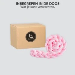 Buxibo Baby Bed Bumper - Baby Veiligheid/Hoofdbescherming/Bedbescherming - Multifunctionele Voedingskussen/Bedomrande/Boxomrander - 200CM - Roze -Babyproducten Promotie Winkel 1200x1200 1017