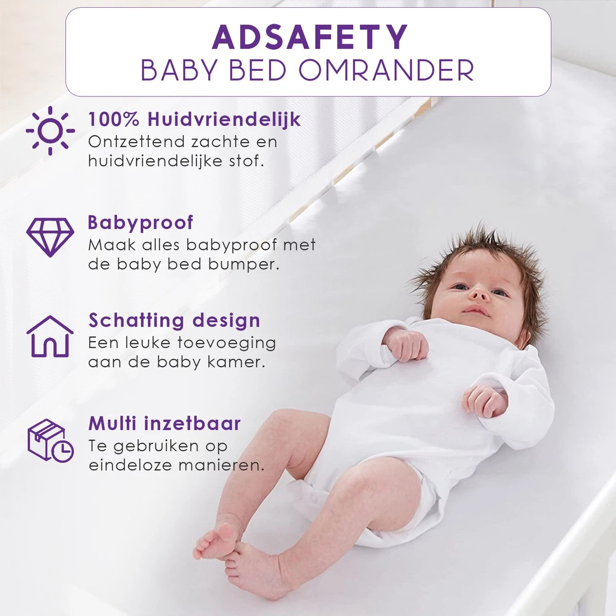 ADSafety - Baby Bed Omrander - Bedbumper - Hoofdbeschermer - Set van 2 - 340x30cm & 160x30cm ADSafety - Baby Bed Omrander - Bedbumper - Hoofdbeschermer - Set Van 2 - 340x30cm & 160x30cm -Babyproducten Promotie Winkel 1200x1200 1027