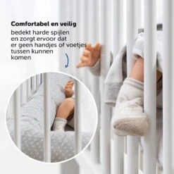 Fillikid Bedbumper 190 X 9 Cm Bedomrander Ledikant - Grijs Wit Stippen -Babyproducten Promotie Winkel 1200x1200 1040