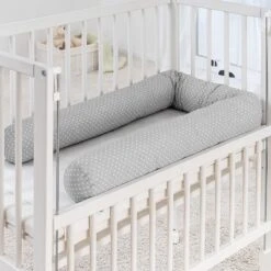 Fillikid Bedbumper 190 X 9 Cm Bedomrander Ledikant - Grijs Wit Stippen -Babyproducten Promotie Winkel 1200x1200 1045