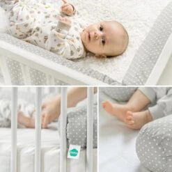 Fillikid Bedbumper 190 X 9 Cm Bedomrander Ledikant - Grijs Wit Stippen -Babyproducten Promotie Winkel 1200x1200 1049