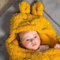 Jollein Wikkeldeken Bunny 100x105cm - Mustard -Babyproducten Promotie Winkel 1200x1200 1181