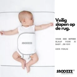Snoozzz Slaapwikkel Regular - Baby Slaaphulp - Voorkomt Voorkeurshouding - Geschikt Voor Wieg En Ledikant - 0+ Maanden - Wit/Grijs - 180 X 50 Cm -Babyproducten Promotie Winkel 1200x1200 1293